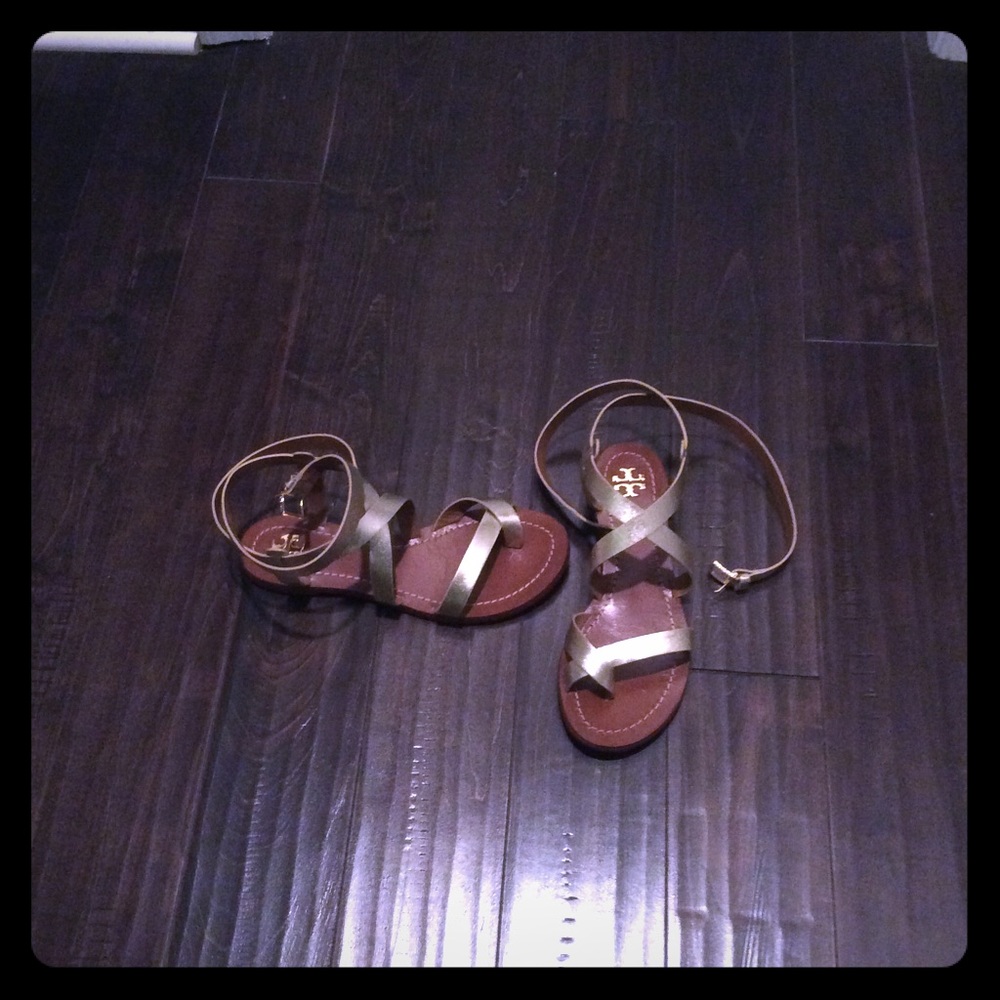 Tory Burch Gold Wrap Sandals